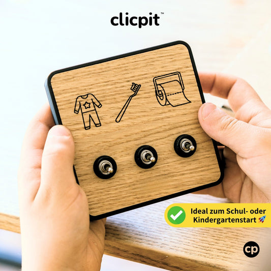 Clicpit Kids - das Routine Cockpit für Kinder. Selbstständig durch den Tag, spielerisch und leicht - swiss made